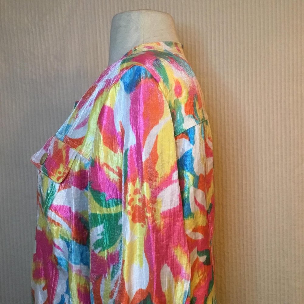 Ruby Rd Multi Color Button Front Spring Jacket Bo… - image 4